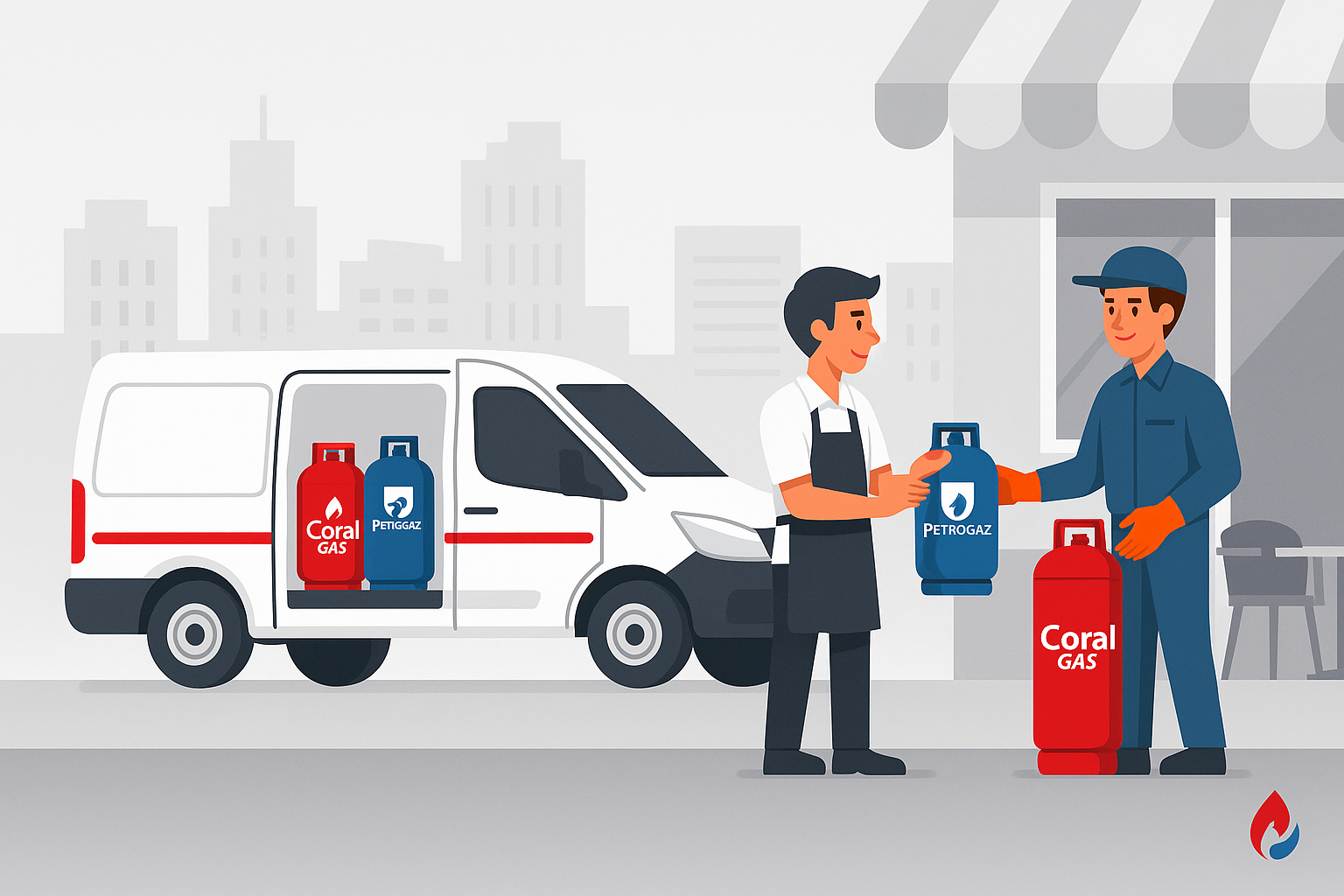 Χονδρική συνεργασία για παροχή φιαλών υγραερίου Coral Gas και Petrogaz σε επιχειρήσεις, εστιατόρια και ξενοδοχεία στην Αττική