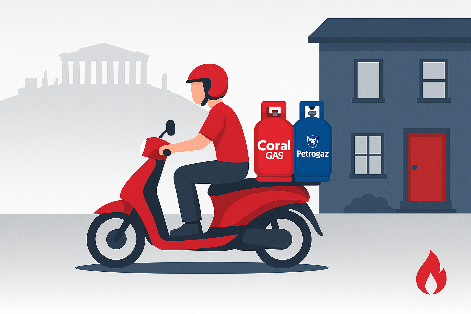 Διανομή φιαλών υγραερίου Coral Gas και Petrogaz κατ’ οίκον σε όλη την Αθήνα από το δίκτυο ΦιάλεςΥγραερίου.gr