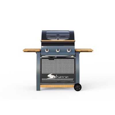 Ψησταριά Υγραερίου Coral Gas Sahara 3 Burner Oak BBQ Smokey Teal