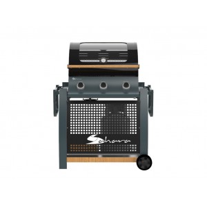 Ψησταριά Υγραερίου Coral Gas Sahara 3 Burner Oak BBQ Smokey Teal